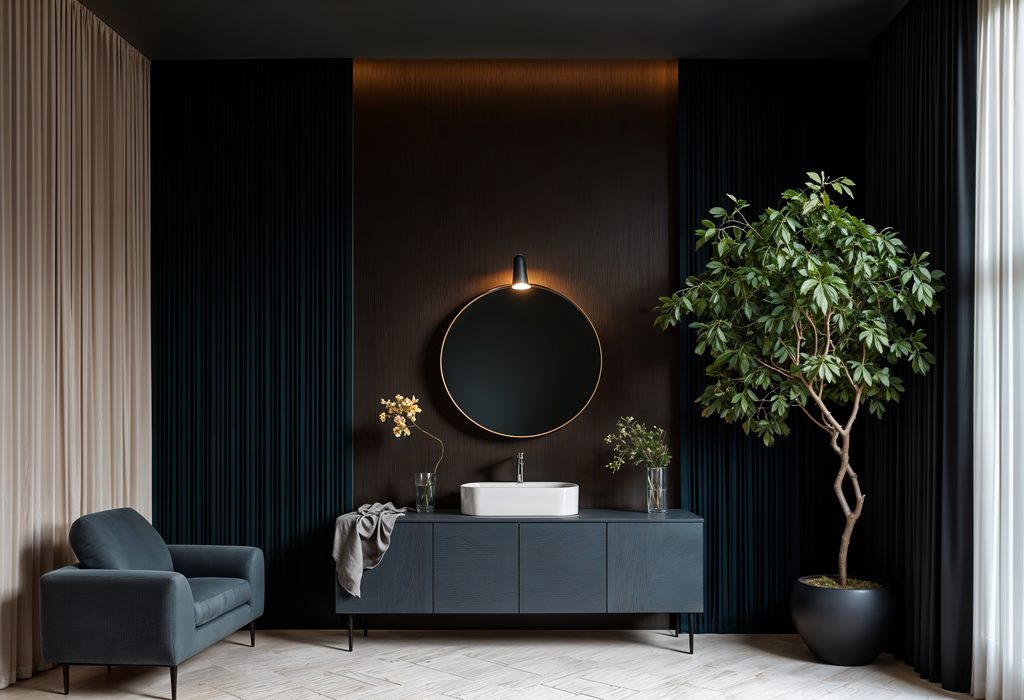elegant black minimal interior design